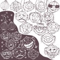 Hand drawn crazy lanterns Royalty Free Stock Photo