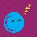 Hand drawn creature sleeping vector illustration