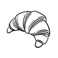 Hand drawn croissant. Simple icon for bakery menu or logo