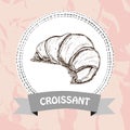 Hand drawn croissant sketch