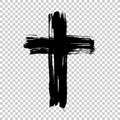 Hand drawn cross. Grunge cross. Cross made with brush stroke Royalty Free Stock Photo