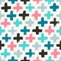 Hand drawn cross seamless pattern. Surface decoration.Vector illustration