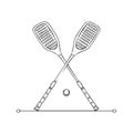 Hand-drawn crossed badminton rackets and shuttlecock vector illustration Royalty Free Stock Photo