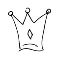 Simple graffiti sketch queen or king crown