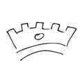 Simple graffiti sketch queen or king crown