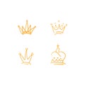 Hand drawn Crown vector collection. Doodle crowns vector illustration set. Royal head King crown Queen crown with various design