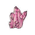Hand drawn crystals. Romantic decorative isolated elements perfect for gretting card, gift paper, wedding decor.