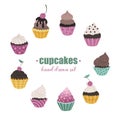 Hand drawn cupcakes Royalty Free Stock Photo