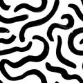 Hand drawn curly lines vector seamless pattern. Royalty Free Stock Photo