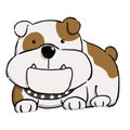 Hand drawn cute baby bulldog cartoon style Royalty Free Stock Photo