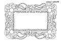 Hand drawn cute cartoon frame with textile ruffles, frills, pearls and beads.