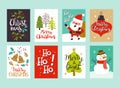 Hand-drawn cute Christmas greeting cards