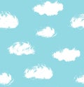 Hand drawn cute cloudy pattern vector