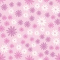 Hand drawn cute daisies flowers seamless pattern on pink background. Doodle style. Baby floral endless wallpaper Royalty Free Stock Photo