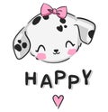 Hand drawn Cute Dalmatian Puppy Print Cartoon Character Vector Illustration Royalty Free Stock Photo