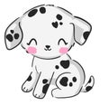 Hand drawn Cute Dalmatian Puppy Print Cartoon Character Vector Illustration Royalty Free Stock Photo