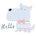 Hand Drawn cute dog vector illustration