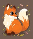 Hand Drawn Cute Fox Vector Illustration Royalty Free Stock Photo