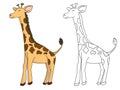 Hand drawn cute Giraffe Animal with a sketch collection isolated in a white background Royalty Free Stock Photo