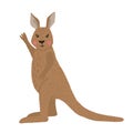 Hand drawn cute kangaroo isolated on white Royalty Free Stock Photo