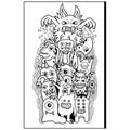 Hand drawn of cute monster doodle Royalty Free Stock Photo