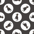 Hand drawn cute Saluki dog breed in polka dot seamless vector pattern. Purebred pedigree sighthound on dotty background