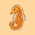 Hand drawn cute seahorse design