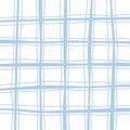 Hand drawn cute squiggle grid. doodle blue, pale, white wavy pattern with scribbles. Doodle square background with