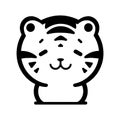Hand Drawn cute tiger in doodle style Royalty Free Stock Photo