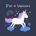 Hand Drawn Cute Unicorn Illustration