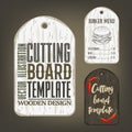 Hand drawn cutting board mockup with usage examples.