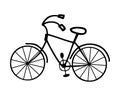Hand drawn cycle in simple doodle style. Perfect design for any purposes. Isolated vector illustration