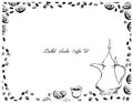 Hand Drawn of Dallah or Traditional Turkish Coffee Pot