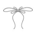 Hand drawn decorative bow isolated on white