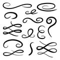 Hand-drawn decorative calligraphy elements for your design. Beautiful curls and spirals for the design of invitations