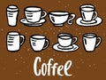 Vector set with coffee cups