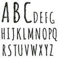 Hand drawn decorative english alphabet letters