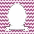 Vector photo frame on pastel purple and white zig zag background Royalty Free Stock Photo