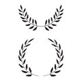 Hand drawn decorative wreath branches leaves award winning border