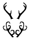 Hand drawn deer antlers set Royalty Free Stock Photo