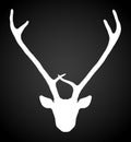 Hand drawn deer head silhouette