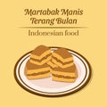 Hand drawn delicious martabak manis traditional indonesian food snack vector design