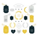 Hand drawn design elements collection Label tag wreath sign symbol Royalty Free Stock Photo
