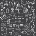 hand drawn design elements for kitchen theme .Vector Royalty Free Stock Photo