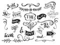 Doodle ampersands, catchwords, calligraphy