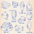 Hand Drawn Desserts Icon Set Royalty Free Stock Photo