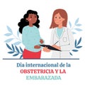Hand drawn dia internacional de la obstetricia y la embarazada illustration
