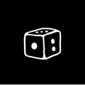 Hand drawn dice illustration with doodle style vector