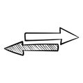 hand drawn different opinions in the form of arrows icon in doodle style isolated Royalty Free Stock Photo