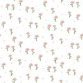Hand drawn ditsy flowers modern pattern seamless vector texture.